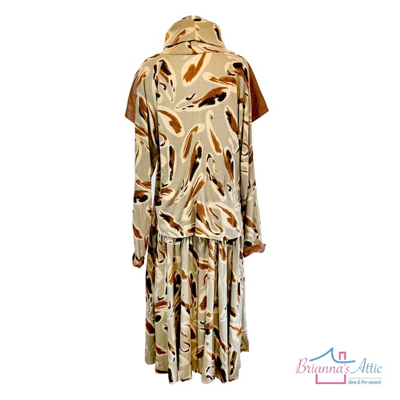 Bellissima women turtleneck padded long sleeve top and Skirt brown Maxi-dress XL - Picture 5 of 11